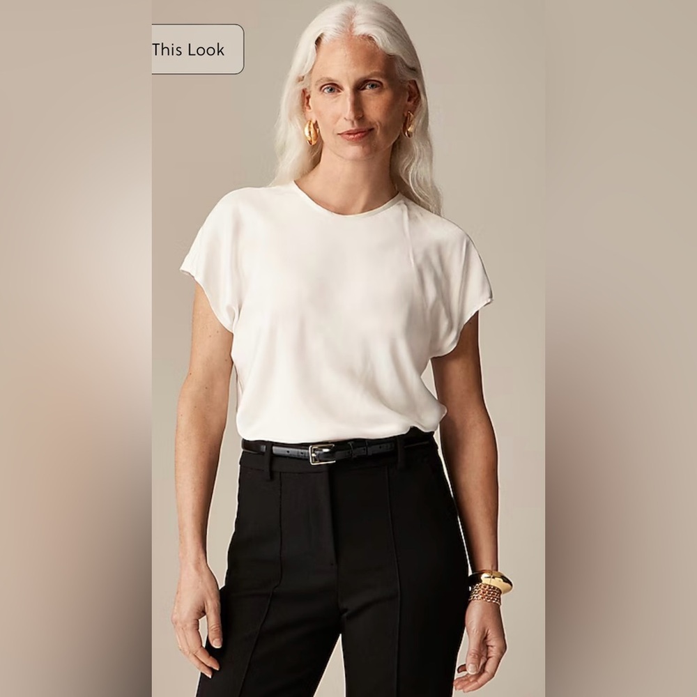 J. Crew White Short Sleeve Tee